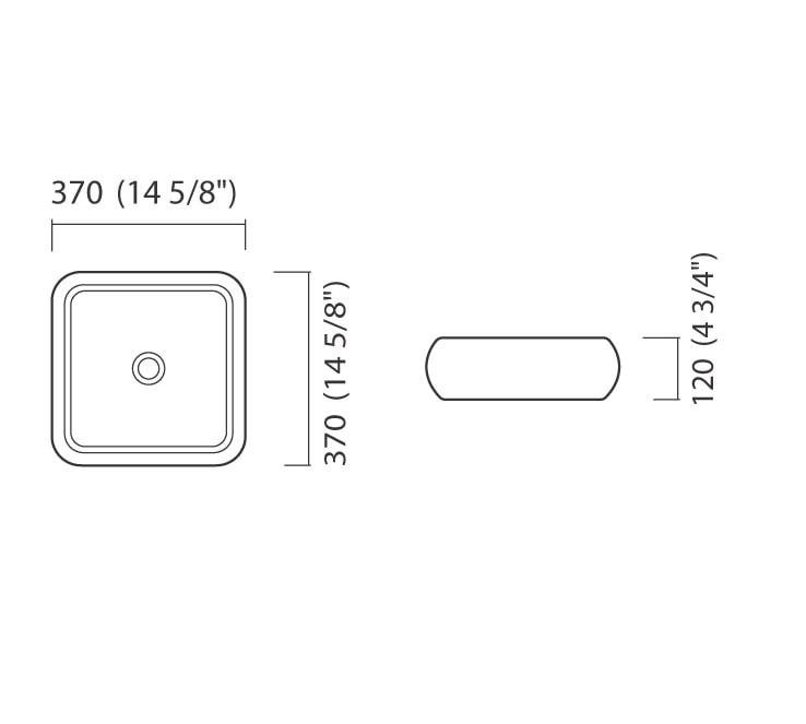 Cuba para Banheiro de Apoio Icasa Quadrada 37x37cm Branca - ICA700
