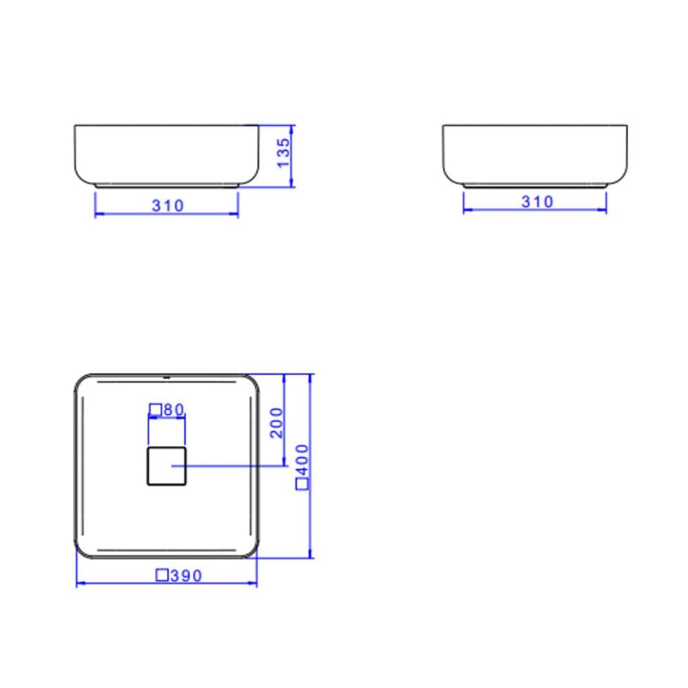 Cuba para Banheiro de Apoio Icasa Quadrado 40x40cm Branco - ICA2800