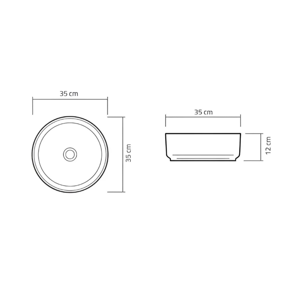 Cuba para Banheiro de Apoio Icasa Redonda 35cm Branco - ICA2500