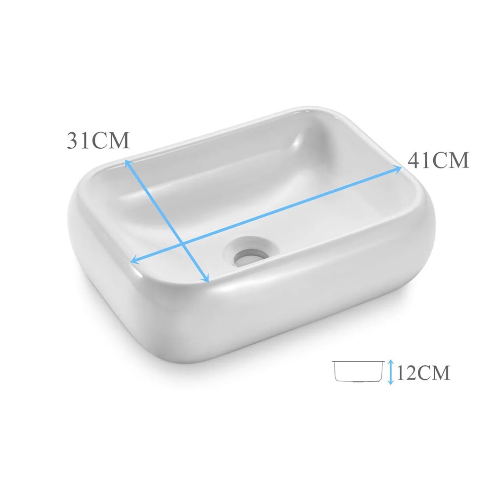 Cuba para Banheiro de Apoio Icasa Retangular 41 x 31cm Branca - ICA800