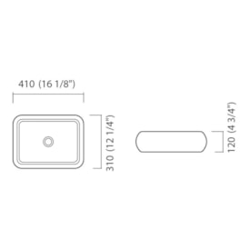 Cuba para Banheiro de Apoio Icasa Retangular 41x31cm Branca - ICA800