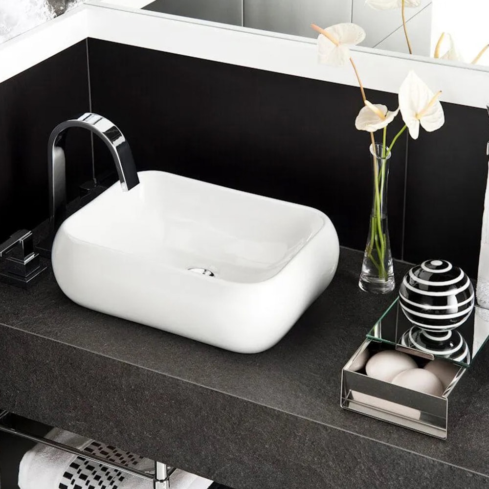 Cuba para Banheiro de Apoio Icasa Retangular 41 x 31cm Branca - ICA800