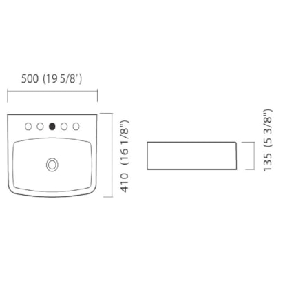 Cuba para Banheiro de Apoio Icasa Retangular 50x41cm Branca - ICA1300