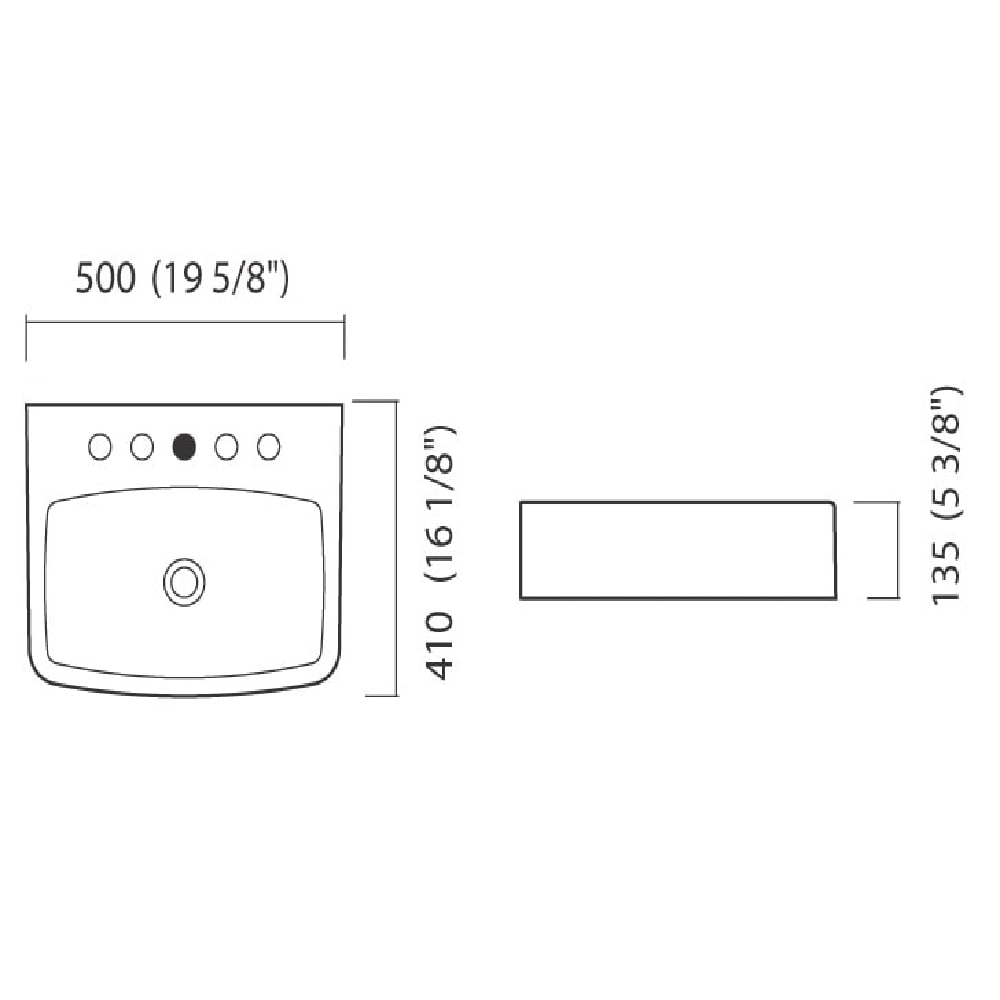 Cuba para Banheiro de Apoio Icasa Retangular 50x41cm Branca - ICA1300