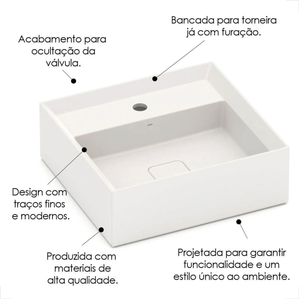 Cuba para Banheiro de Apoio Incepa 45x42cm Champagne - 1450730661100