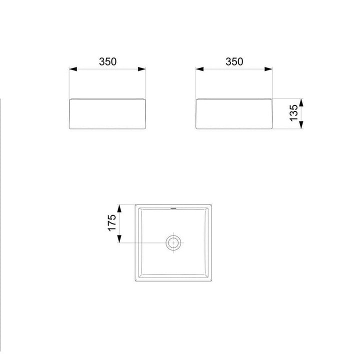 Cuba para Banheiro de Apoio Incepa Loft Q5 Quadrada 35x35cm Branco - 1850490017100