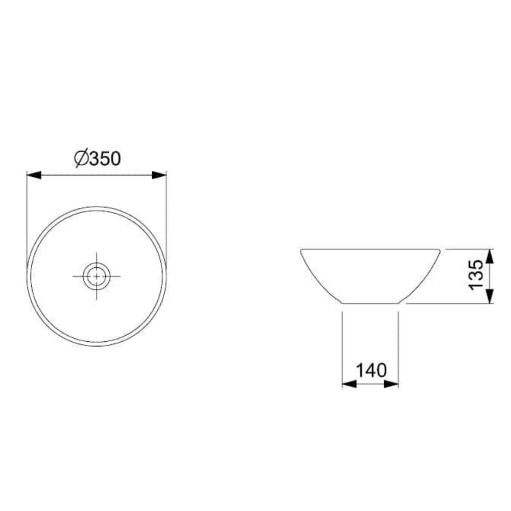 Cuba para Banheiro de Apoio Incepa Loft R1 Redonda 35cm Branca - 1850970017100
