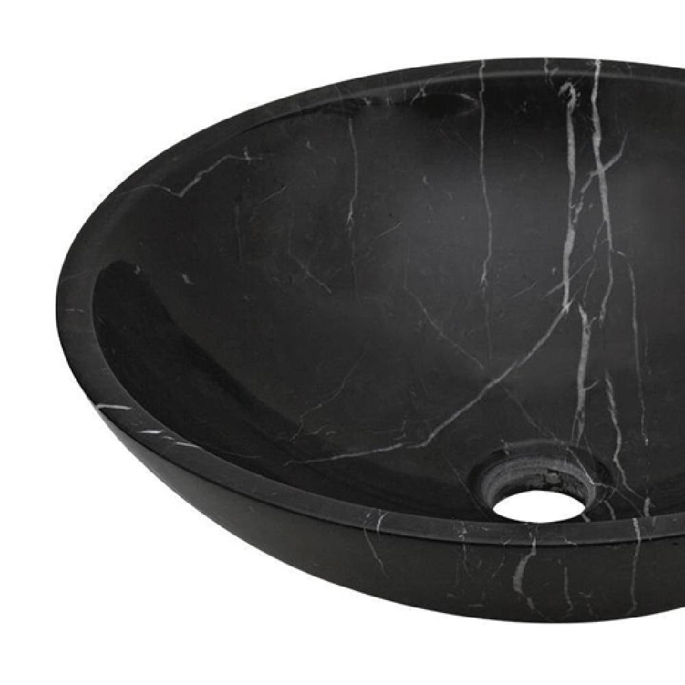 Cuba para Banheiro de Apoio Porto Design Redonda Nero Marquin 42cm Preto