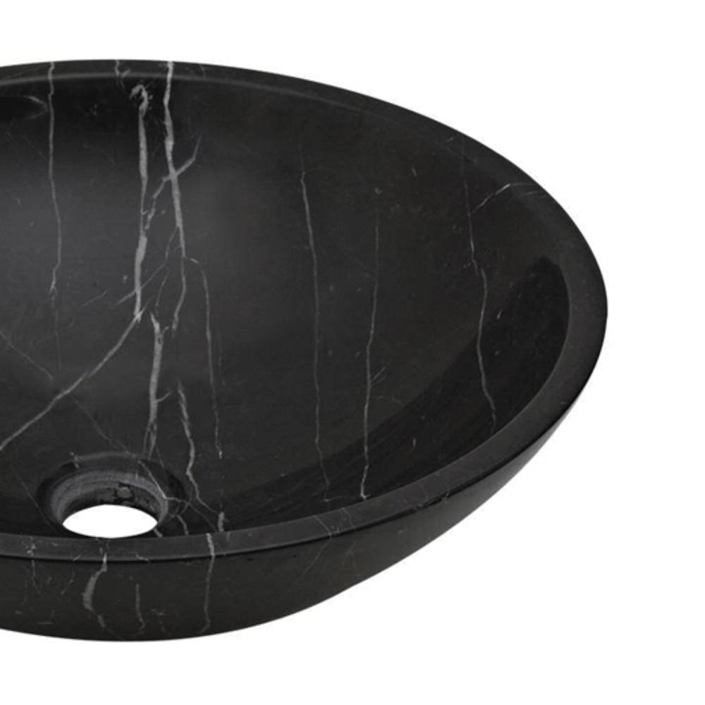 Cuba para Banheiro de Apoio Porto Design Redonda Nero Marquin 42cm Preto