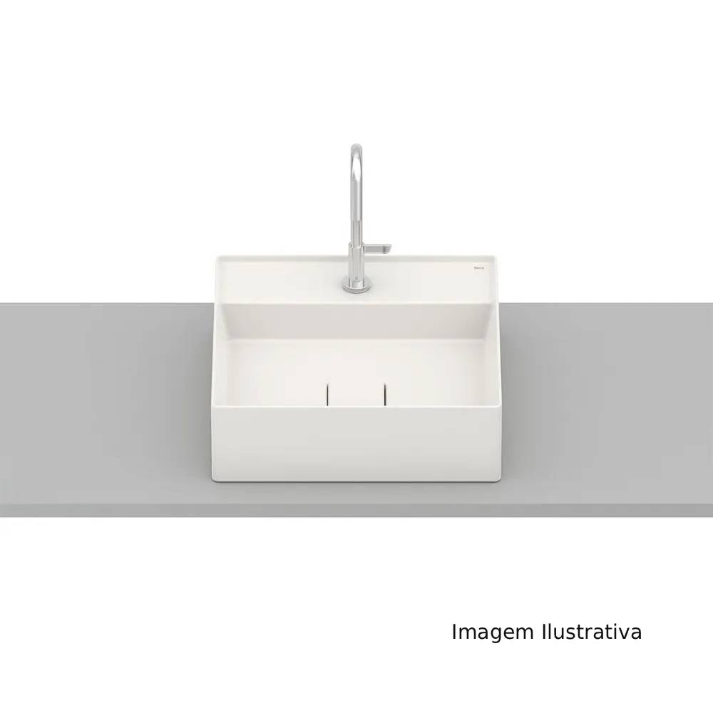 Cuba para Banheiro de Apoio Quadrada com Mesa Roca T9 Terra 40x40cm Beige - A32787T650