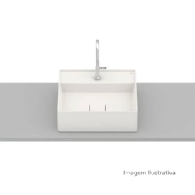 Cuba para Banheiro de Apoio Quadrada com Mesa Roca T9 Terra 40x40cm Beige - A32787T650