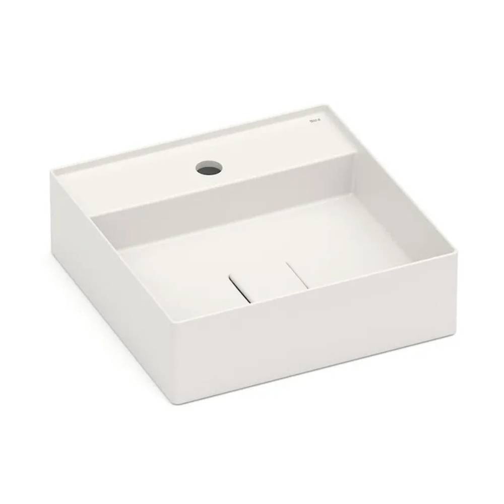 Cuba para Banheiro de Apoio Quadrada com Mesa Roca T9 Terra 40x40cm Beige - A32787T650