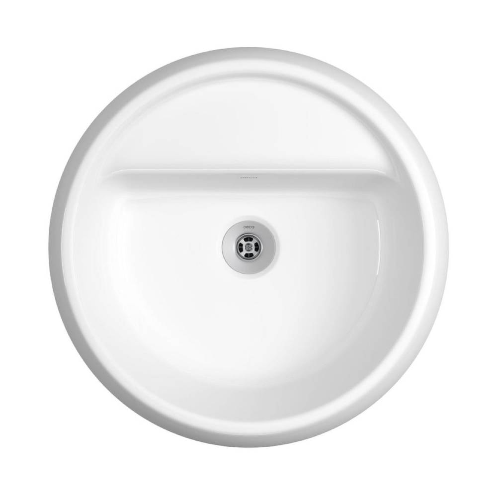 Cuba para Banheiro de Apoio Redonda Deca com Deck 40cm Branca - L.12040.M.BD.17