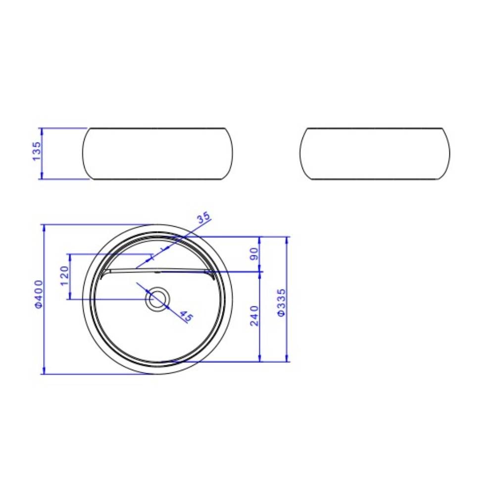Cuba para Banheiro de Apoio Redonda Deca com Deck 40cm Branca - L.12040.M.BD.17