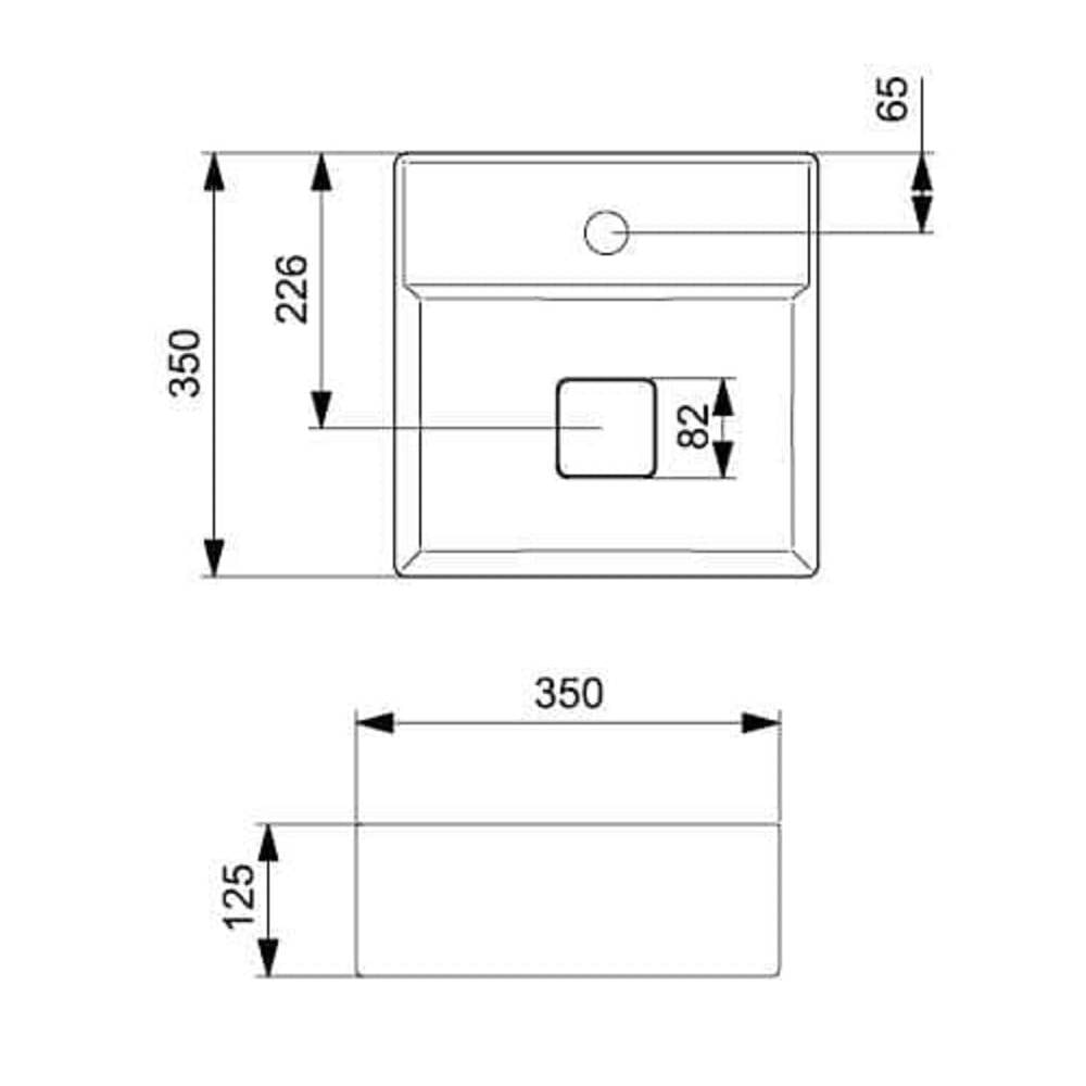 Cuba para Banheiro de Apoio Roca Quadrada 35x35CM T8 Terra Stone - A32787W070
