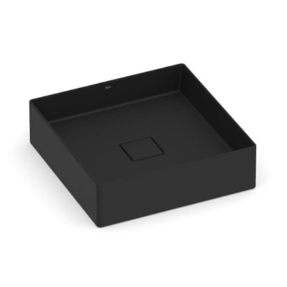 Cuba para Banheiro de Apoio Roca Quadrada 40x40cm T5 Terra Black Matte - A32787Y080