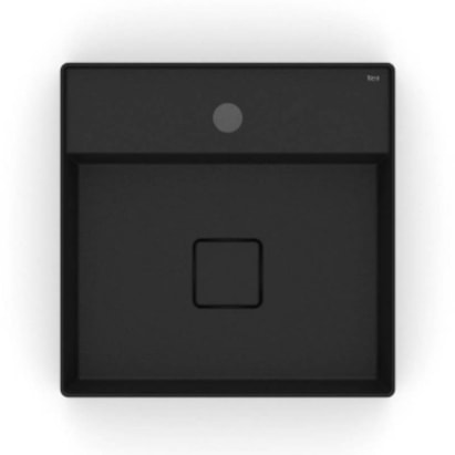 Cuba para Banheiro de Apoio Roca Quadrada 40x40cm T9 Terra Black Matte - A32787T080