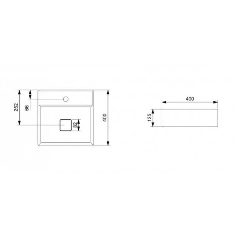 Cuba para Banheiro de Apoio Roca Quadrada 40x40cm T9 Terra Black Matte - A32787T080