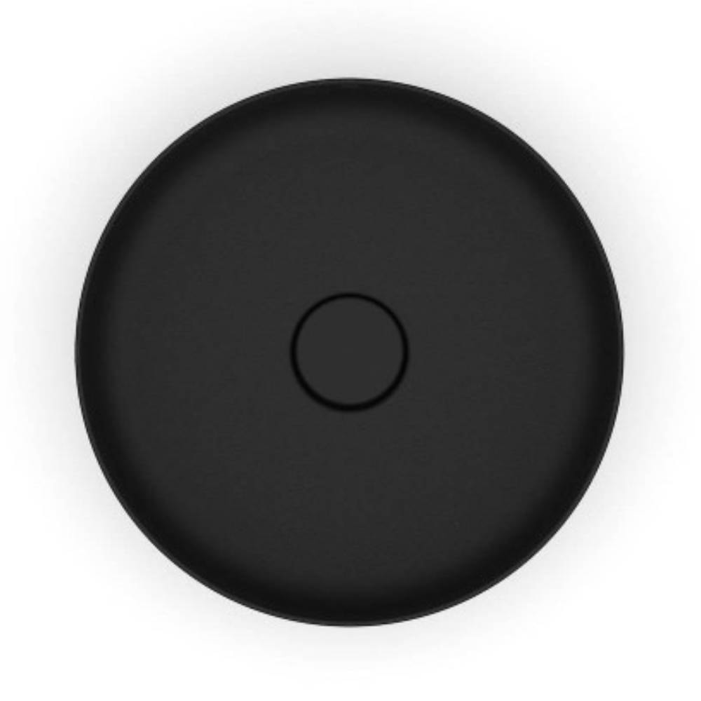 Cuba para Banheiro de Apoio Roca Redonda 39cm T2 Terra Black Matte - A32787N080