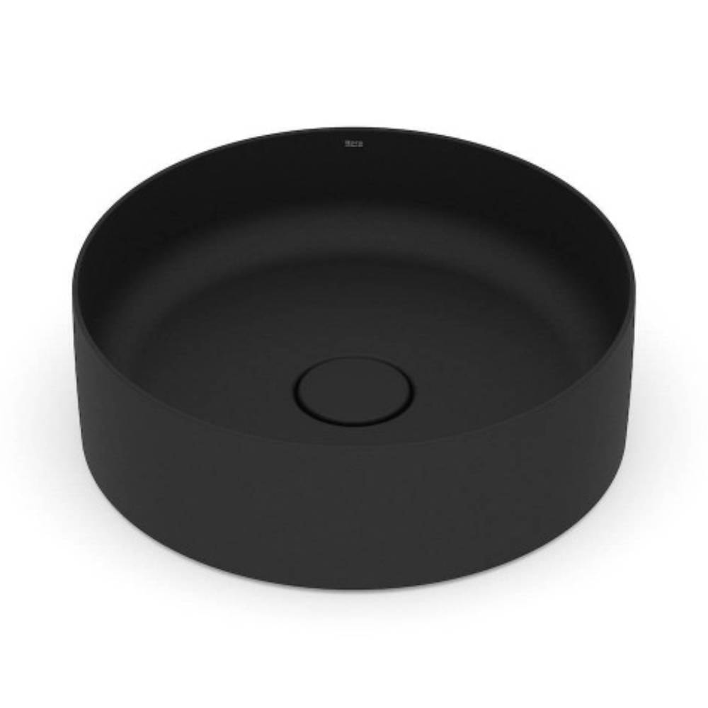 Cuba para Banheiro de Apoio Roca Redonda 39cm T2 Terra Black Matte - A32787N080