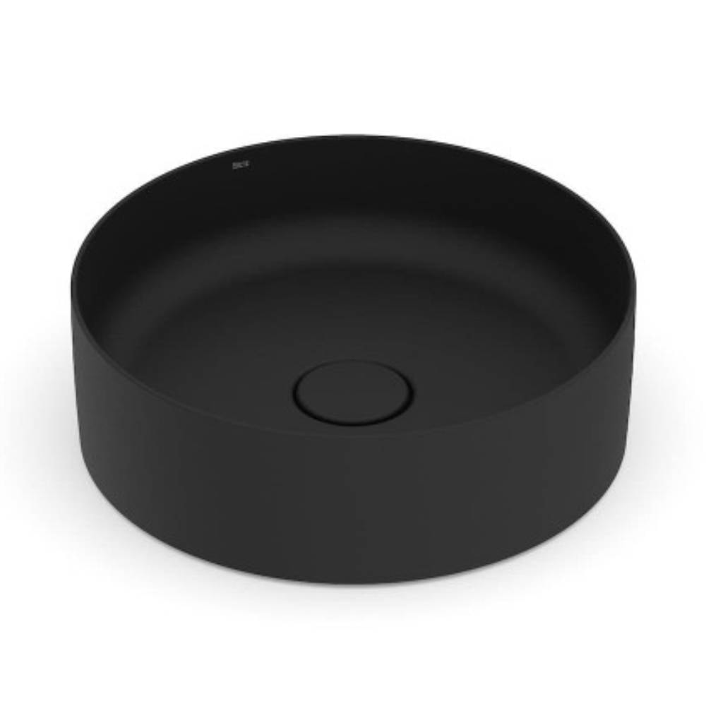 Cuba para Banheiro de Apoio Roca Redonda 39cm T2 Terra Black Matte - A32787N080