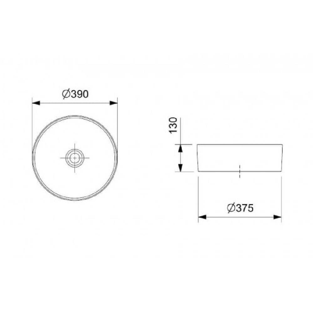 Cuba para Banheiro de Apoio Roca Redonda 39cm T2 Terra Stone - A32787N070