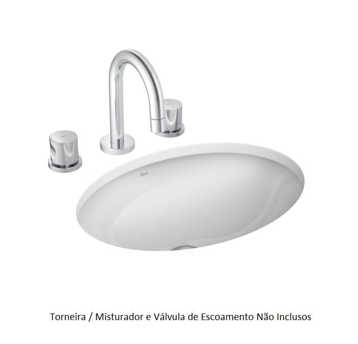 Cuba para Banheiro de Embutir Deca Oval 39 x 30,5cm Branca - L.59.17