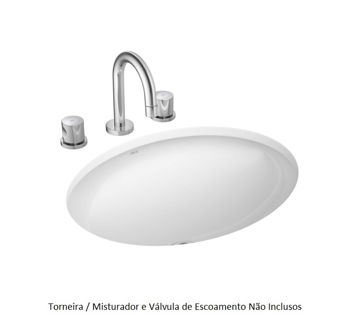 Cuba para Banheiro de Embutir Deca Oval 48,5x37,5cm Branca - L.37.17