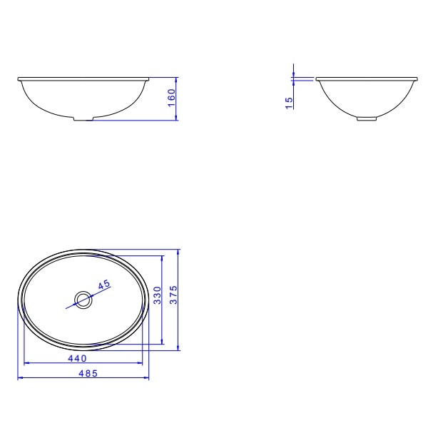 Cuba para Banheiro de Embutir Deca Oval 48,5x37,5cm Creme - L.37.37