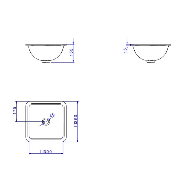 Cuba para Banheiro de Embutir Deca Quadrada 35 x 35cm Branca - L.415.17