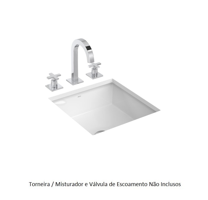 Cuba para Banheiro de Embutir Deca Quadrada 41 x 41cm Branca - L.701.17