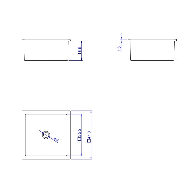 Cuba para Banheiro de Embutir Deca Quadrada 41 x 41cm Branca - L.701.17