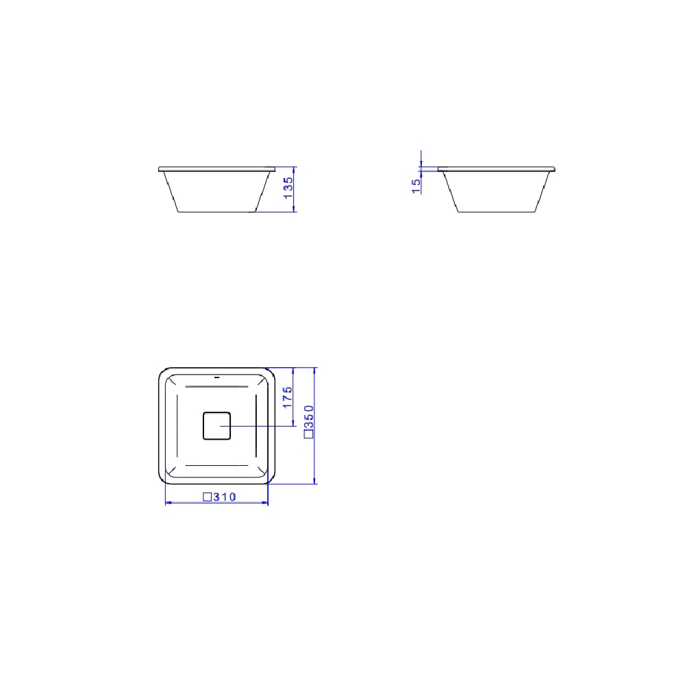 Cuba para Banheiro de Embutir Deca Quadrado 30cm Branco - L.31030.17