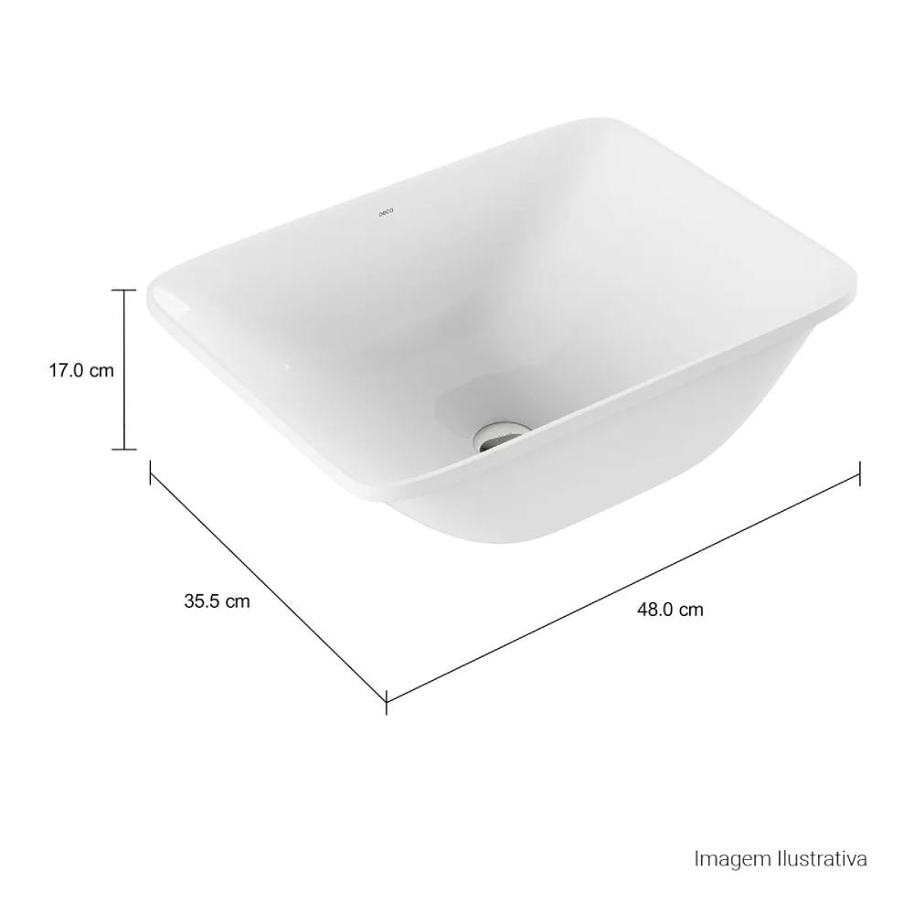 Cuba para Banheiro de Embutir Deca Retangular 48 x 35,5cm Branca - L.375.17