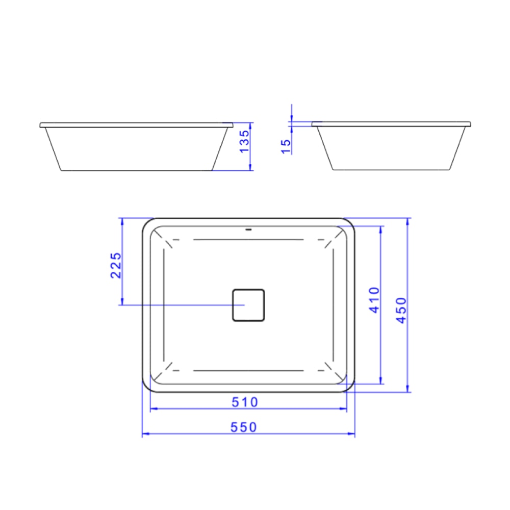 Cuba para Banheiro de Embutir Deca Retangular 50x40cm Soft Antracite - L.33050.85