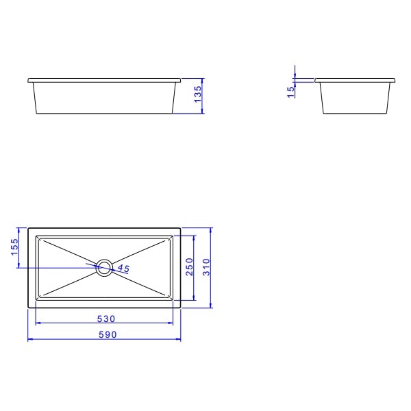 Cuba para Banheiro de Embutir Deca Retangular 59 x 31cm Branca - L.1071.17