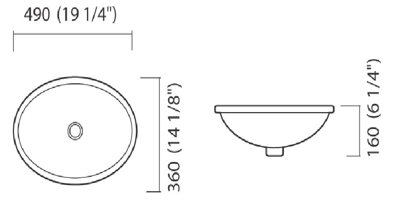 Cuba para Banheiro de Embutir Icasa Oval 49x36cm Branca - IL600