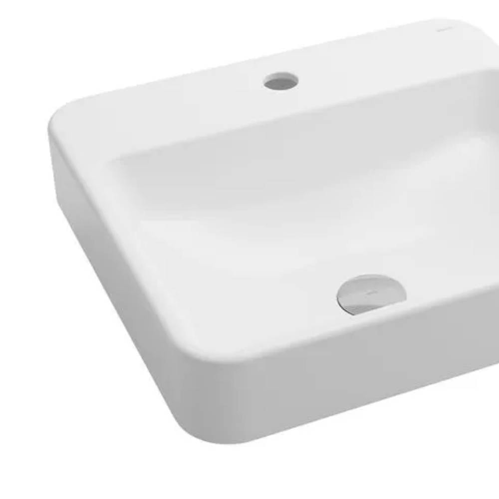 Cuba para Banheiro de Sobrepor com Mesa Docol Frame 50x40x14cm Branca - 12016138026