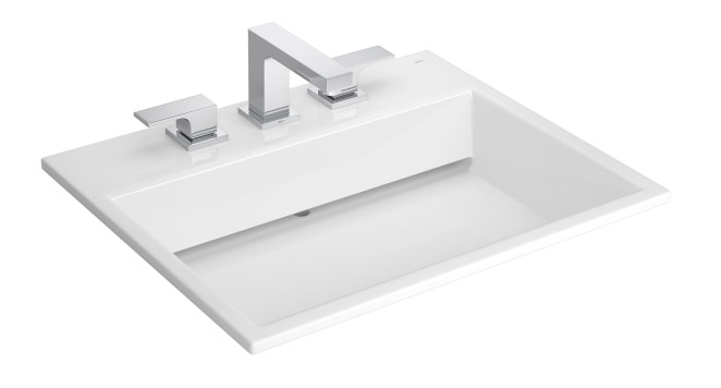 Cuba Para Banheiro De Sobrepor Com Mesa E Válvula Oculta Deca Retangular Branca - L.870.17