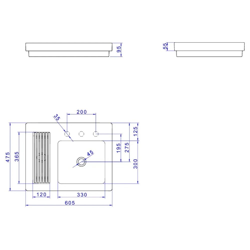 Cuba Para Banheiro De Sobrepor Deca Navy Blue - L.131.43