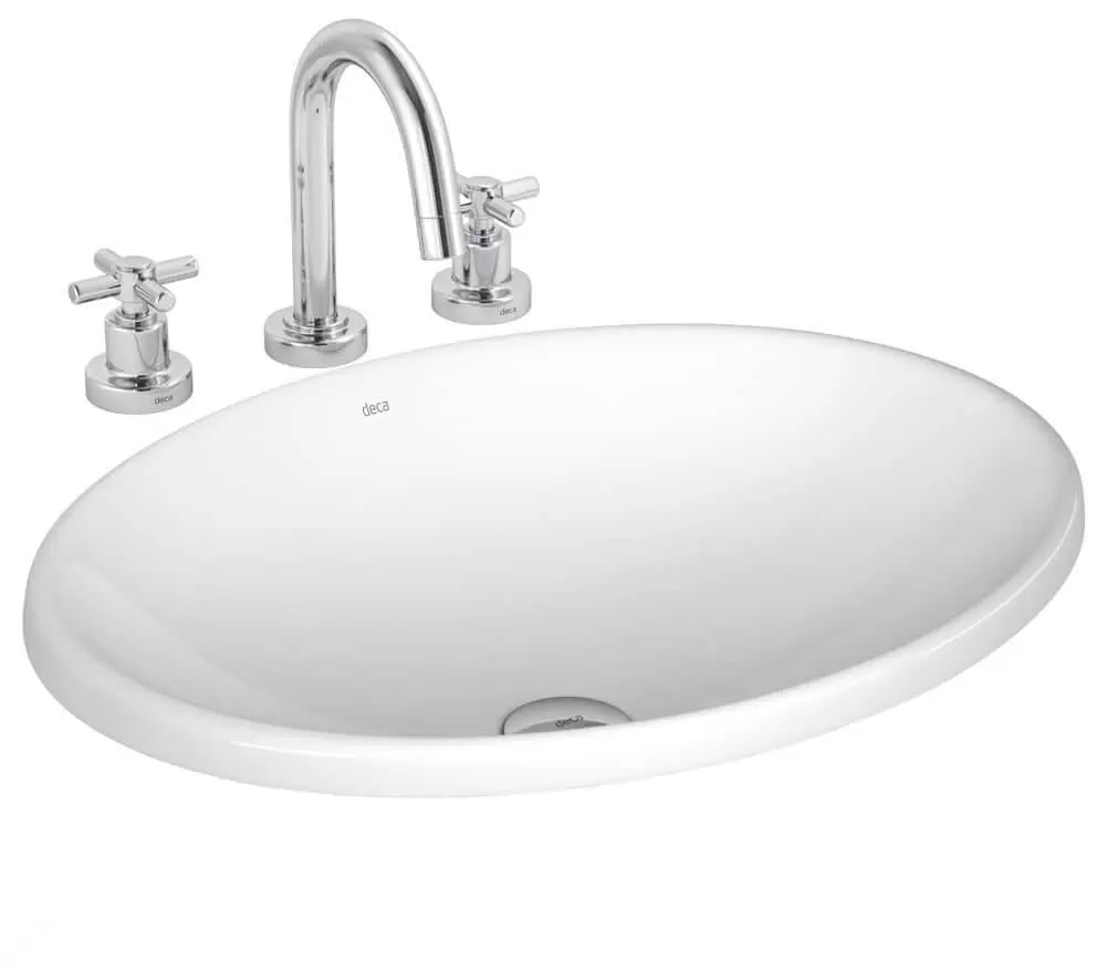 Cuba para Banheiro de Sobrepor Deca Oval 38,5 x 50,5cm Branca - L.680.17