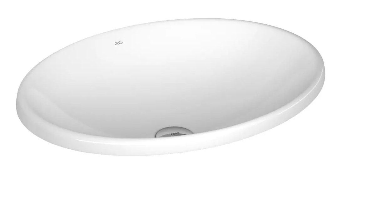 Cuba para Banheiro de Sobrepor Deca Oval 38,5 x 50,5cm Branca - L.680.17
