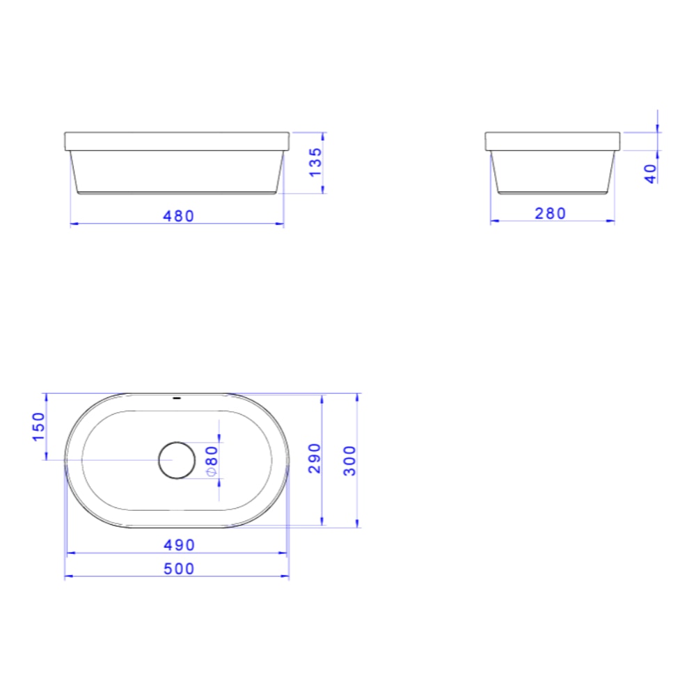 Cuba para Banheiro de Sobrepor Deca Oval 50cm Branco - L.24050.17