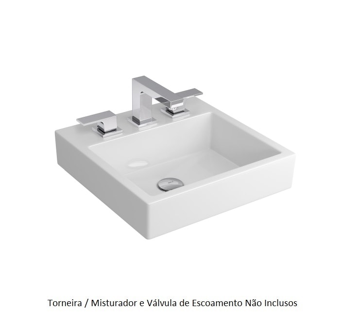 Cuba para Banheiro de Sobrepor Deca Quadrada 41,5x41,5cm Branca - L.735.17