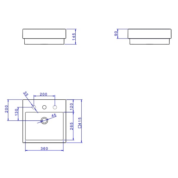 Cuba para Banheiro de Sobrepor Deca Quadrada 41,5x41,5cm Branca - L.735.17