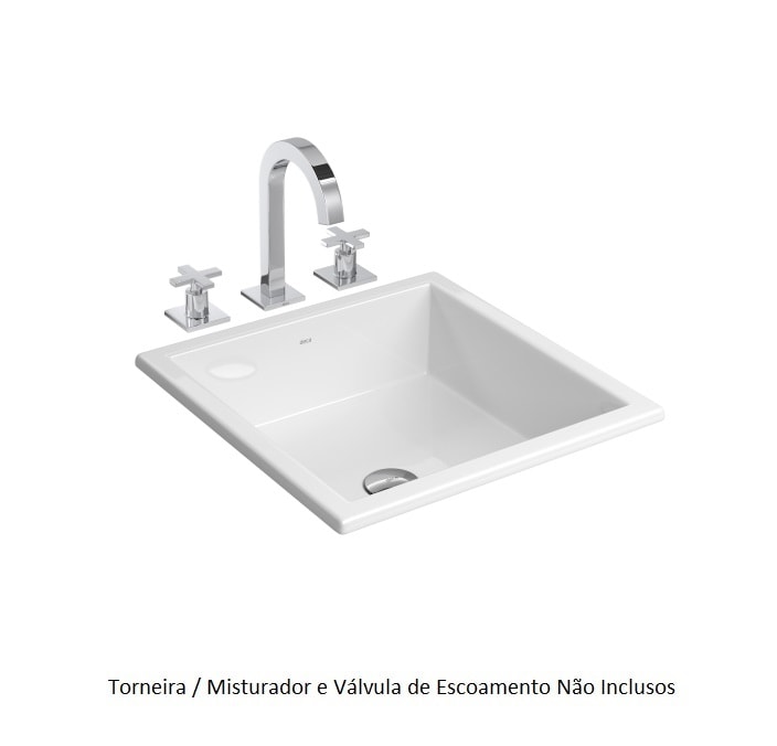 Cuba para Banheiro de Sobrepor Deca Quadrada 41 x 41cm Branca - L.700.17