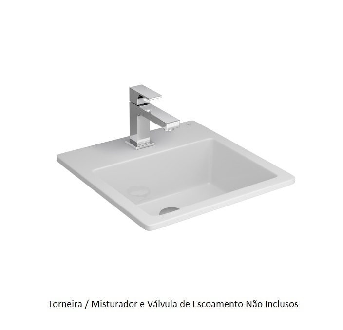 Cuba para Banheiro de Sobrepor Deca Quadrada 42 x 42cm Branca - L.730.17