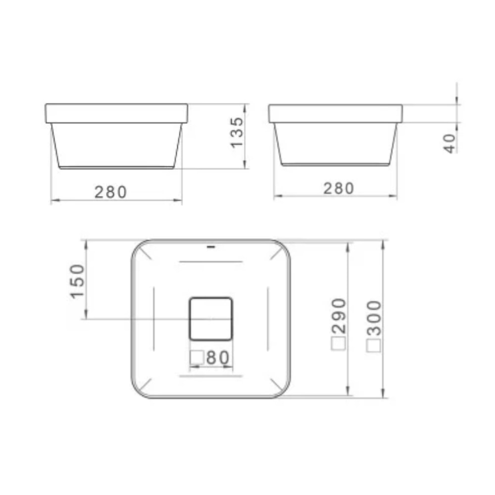 Cuba para Banheiro de Sobrepor Deca Quadrado 30x30cm Branco - L.21030.17