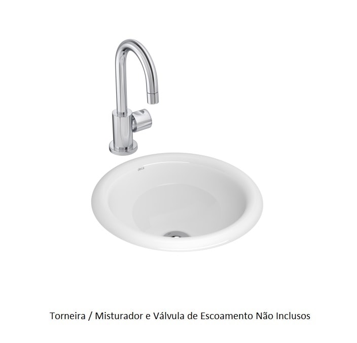 Cuba para Banheiro de Sobrepor Deca Redonda 31cm Branca - L.50.17