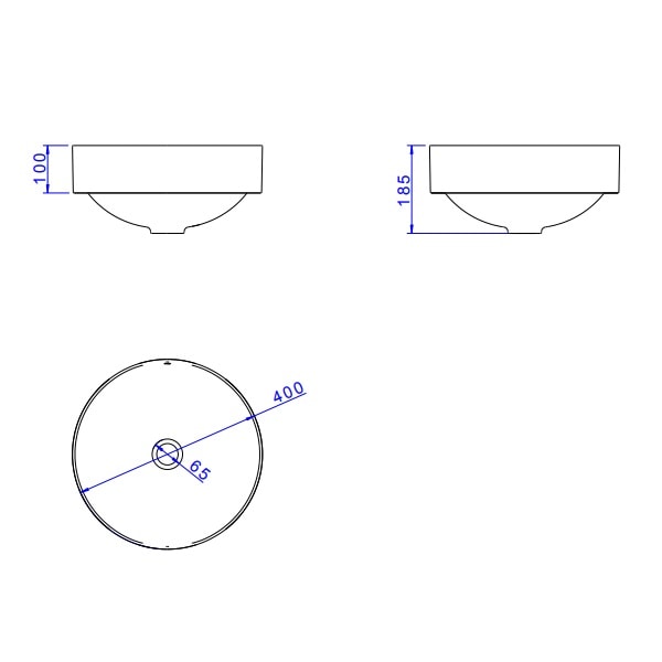 Cuba para Banheiro de Sobrepor Deca Redonda 40cm Branca Fosca - L.1050.16